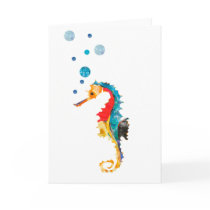 Trendy Colorful Sea Horse (SeaHorse) Greeting Card