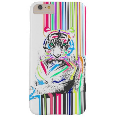 trendy colourful vibrant neon stripes tiger paint barely there iPhone 6 plus case