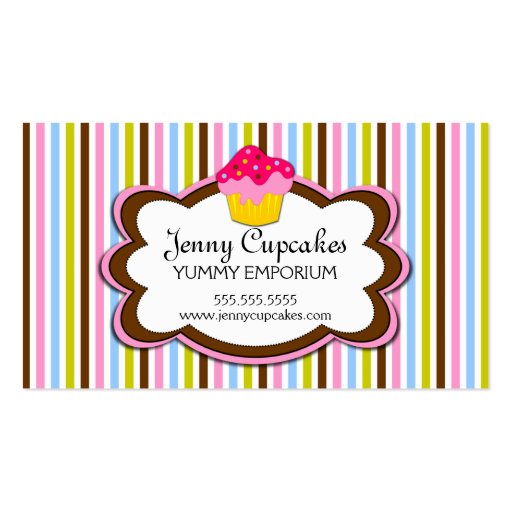 Trendy Cupcake Bakery Business Cards