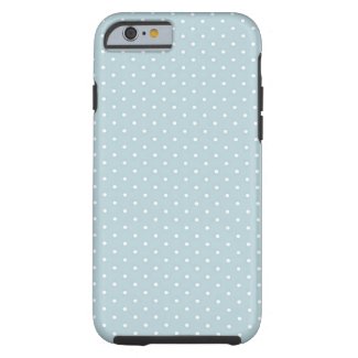 Trendy Cute Girly Blue White Polka Dots Pattern Tough iPhone 6 Case