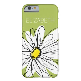 Trendy Daisy Floral Illustration - lime and yellow