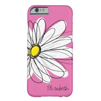 Trendy Daisy Floral Illustration - pink yellow