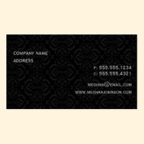 Trendy Damask Ebony Business Card Template business cards