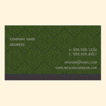 Trendy Damask Sage Business Card Template business cards