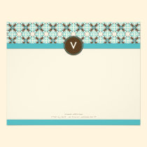 Trendy Decorative Flat Note Cards (aqua) invitations