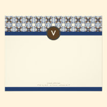 Trendy Decorative Flat Note Cards (navy) invitations