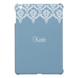 Trendy Dusk Blue Damask border Ipad Mini  Case ipad mini cases