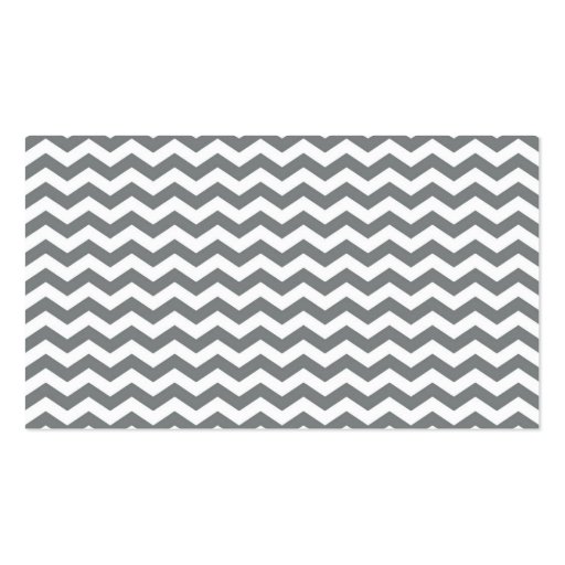 Trendy, elegant, modern grey and white chevron business card template (back side)