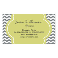 Trendy, elegant, modern grey and white chevron business card template