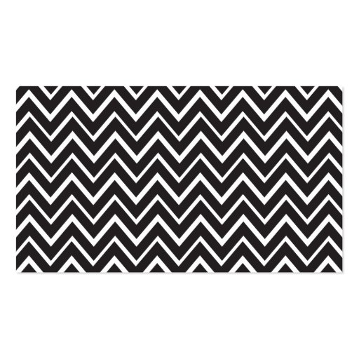 Trendy elegant whimsical black chevron pattern business card templates (back side)