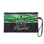 trendy emerald green and black zebra bagettes bags