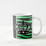 trendy emerald green and black zebra print mugs