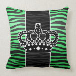 trendy emerald green and black zebra print pillows