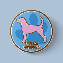 Trendy English Foxhound buttons by MenagerieMayhem Trendy English Foxhound buttons