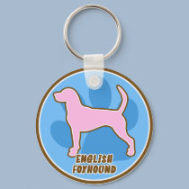 Trendy English Foxhound keychains by MenagerieMayhem Trendy English Foxhound keychains