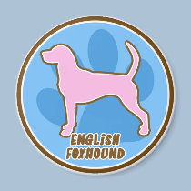 Trendy English Foxhound magnets by MenagerieMayhem Trendy English Foxhound magnets