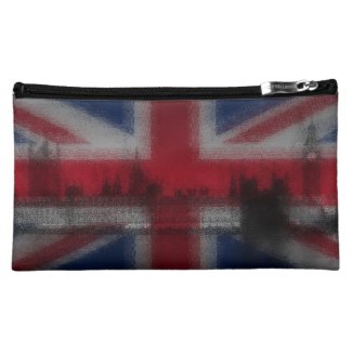 Trendy Faded Union Jack Flag With London Skyline