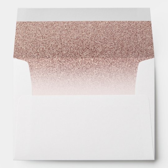 Trendy Faux Glitter Rose Gold Elegant 5x7 Envelope Zazzle