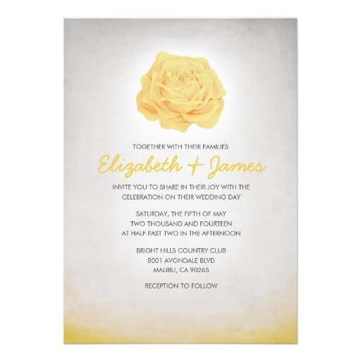 Trendy Floral Black and Gold Wedding Invitations