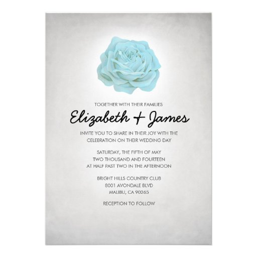 Trendy Floral Black Wedding Invitations