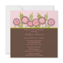 Trendy Floral Bridal Shower Invitation