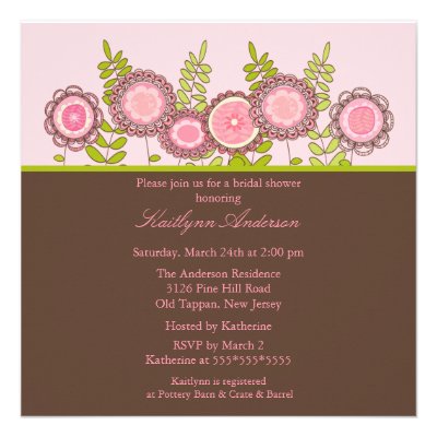Trendy Floral Bridal Shower Invitation