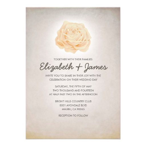 Trendy Floral Brown Wedding Invitations