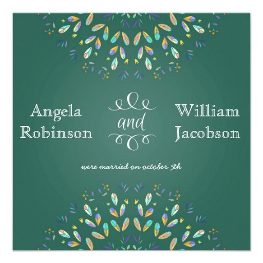 Trendy Floral Chalkboard Post Wedding Invitation