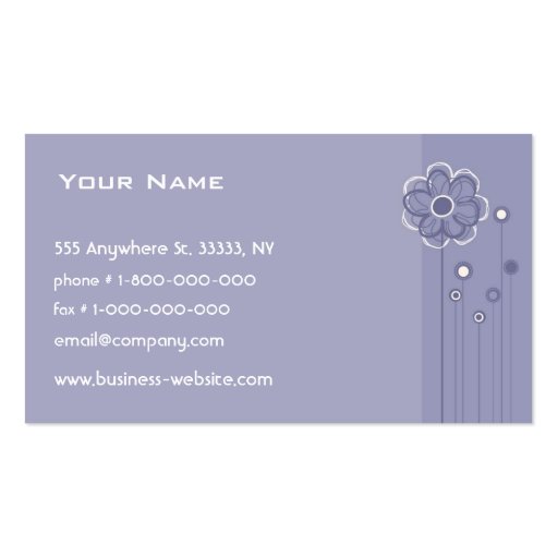 Trendy Floral Design Business Card (back side)