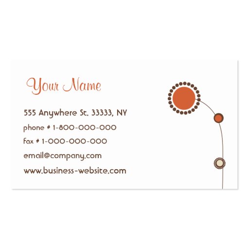 Trendy Floral Design Business Card (back side)