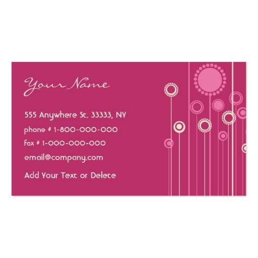 Trendy Floral Design Business Card (back side)