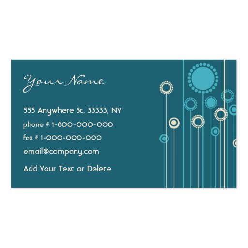 Trendy Floral Design Business Card (back side)