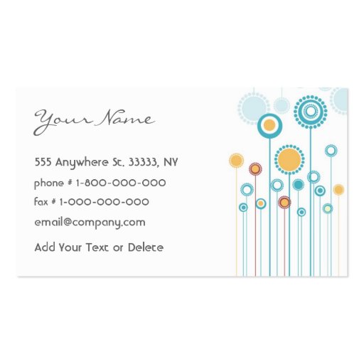 Trendy Floral Design Business Card (back side)