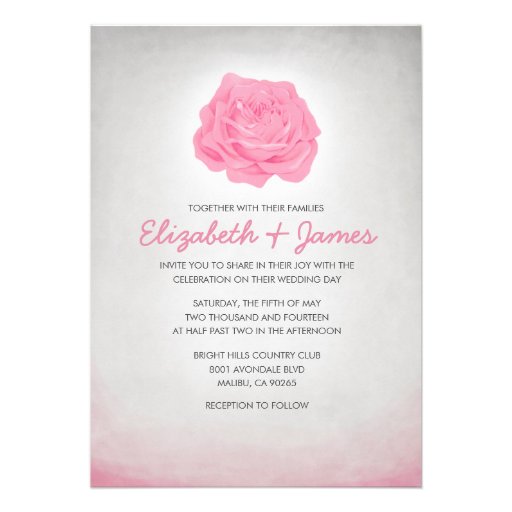 Trendy Floral Formal Wedding Invitations