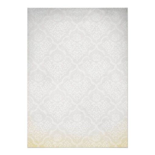 Trendy Floral Gold Damask Wedding Invitations