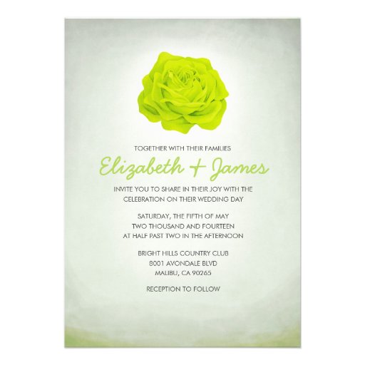 Trendy Floral Green Wedding Invitations