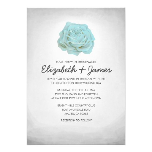 Trendy Floral Grey Wedding Invitations