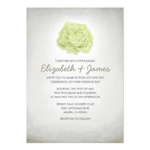 Trendy Floral Ivory Wedding Invitations