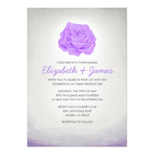 Trendy Floral Lavender Wedding Invitations