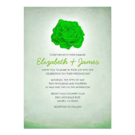 Trendy Floral Lime Wedding Invitations