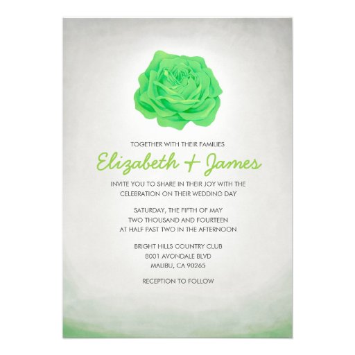 Trendy Floral Lime Wedding Invitations