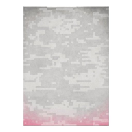 Trendy Floral Military Camo Wedding Invitations