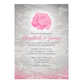 Trendy Floral Military Camo Wedding Invitations Invites