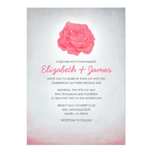 Trendy Floral Pink Wedding Invitations