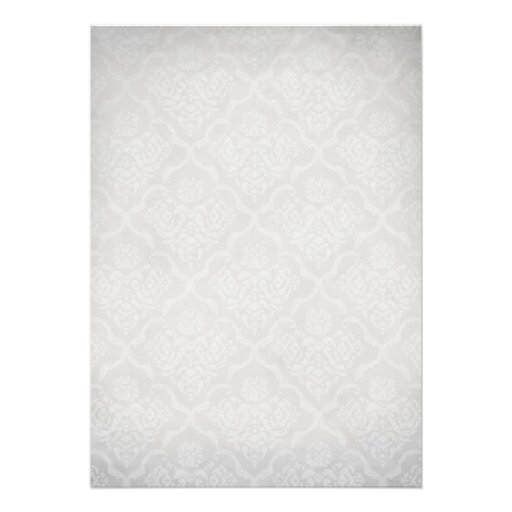 Trendy Floral Silver Damask Wedding Invitations
