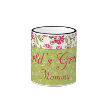 Trendy floral world's greatest mom coffee mug