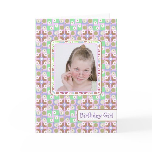 Geek Chic Trendy Teenage Girl Retro 1950 Birthday Card – Add Her Photo!
