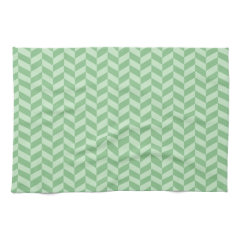 Trendy Girly Green Zig Zags Pattern Stripes Kitchen Towel