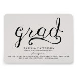 Trendy Grad Gray Graduation Invitation at Zazzle