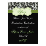 trendy green Graduation party Invitation invitations